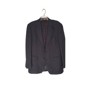 Brooks Brothers Stretch 346 Black Pinstripe Suit Jacket Double‎ Button Size 40R